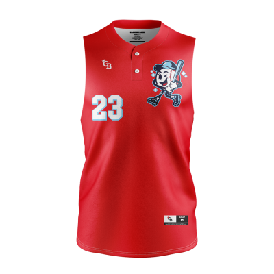 Sleeveless 2-Button Down Baseball Jersey